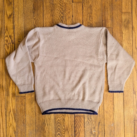 Vintage 60's 70's Kids Snoopy Knit Crewneck Sweater - Picture 2 of 5